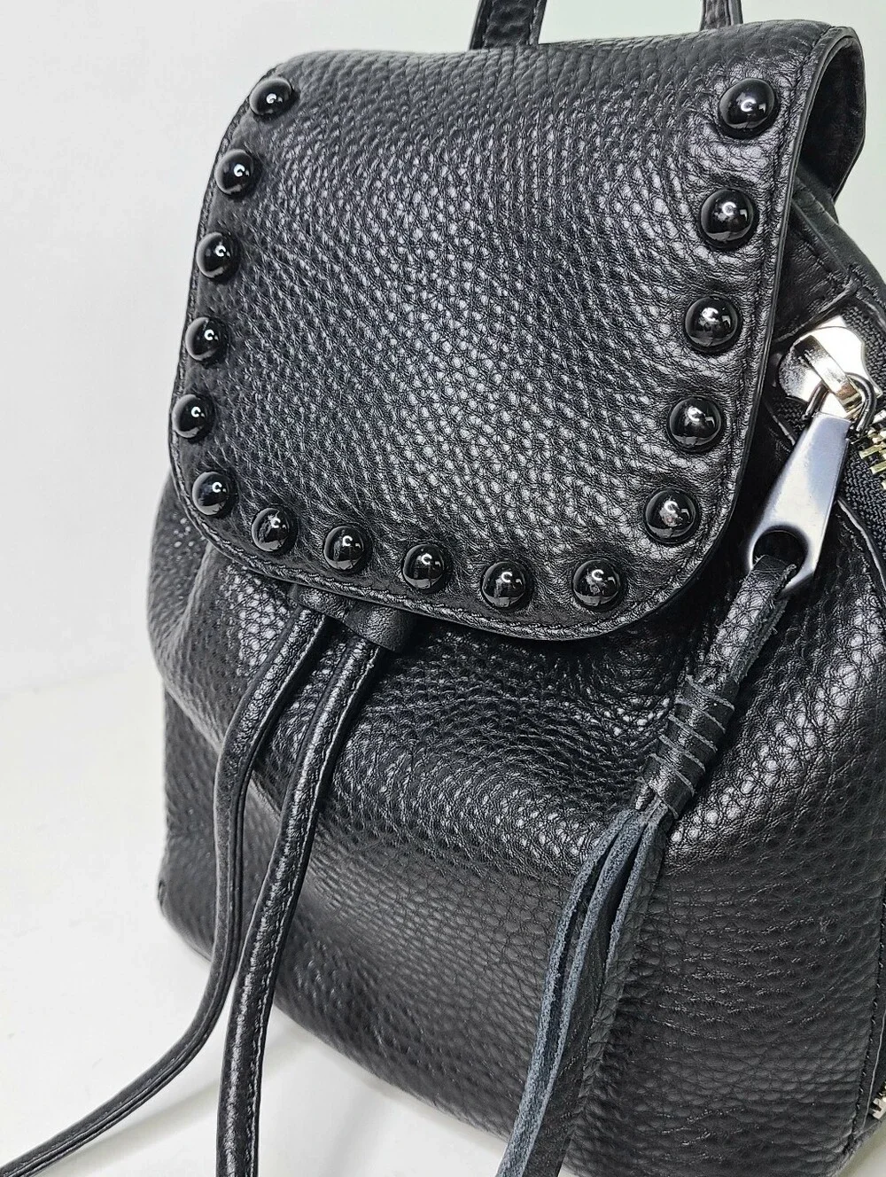 Rebecca Minkoff Studded Black Leather Top Handle Backpack
